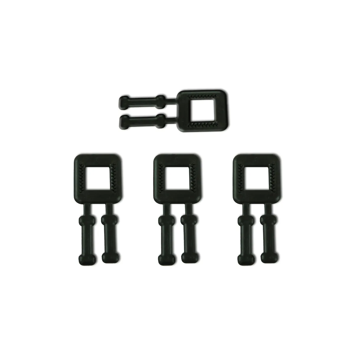 Чорні пластикові пряжки для ПП обв’язувальної стрічки (BUCKLES-4P), 12 мм
